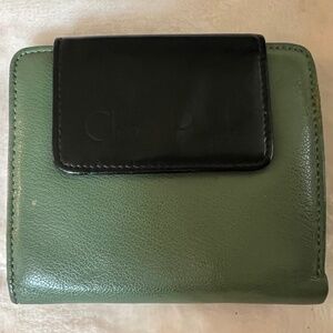 CLEO & PATEK Green and Black Leather Wallet